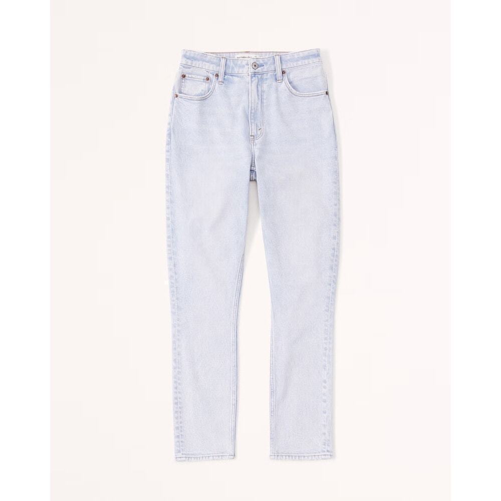 NEW NWT Abercrombie & Fitch Curve Love High Rise Skinny Denim Jean Light Blue 31